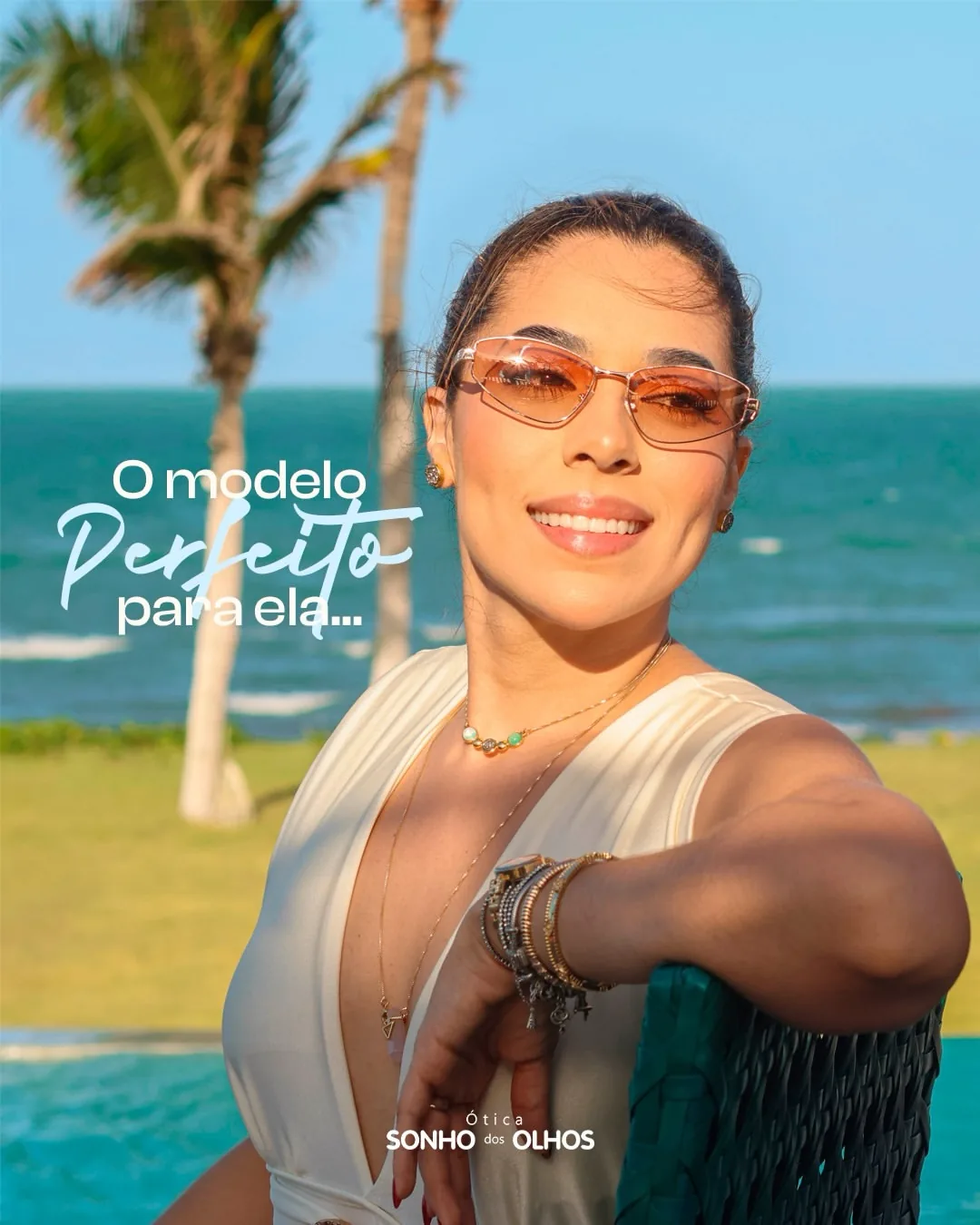 Estilo e proteção na praia — Ótica Sonho dos Olhos